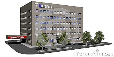 Hospital building on a white background Stock Photo