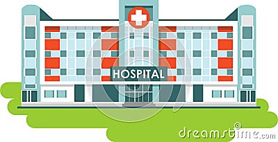 Hospital building on white background Vector Illustration