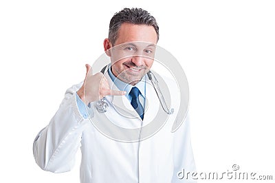 Hospital or clinic contact, support or phone assistance concept Stock Photo