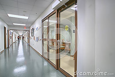 Hospital corridor hallway Stock Photo