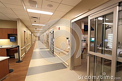 Hospital Corridor Stock Photo