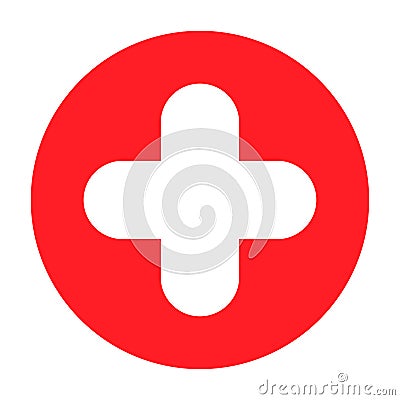 Hospital cross symbol, Medical health icon isolated on white background. Emergency design Vector Illustration