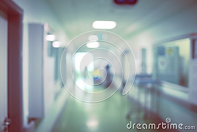 Hospital department with figure coming in, unfocused background Stock Photo