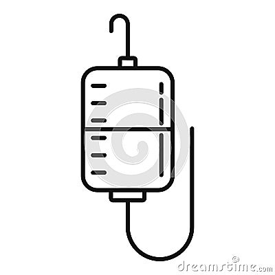 Hospital dropper bag icon, outline style Vector Illustration