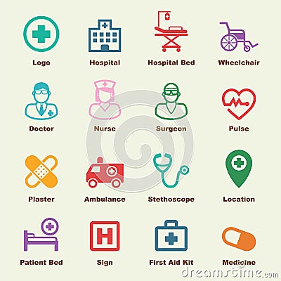 Hospital elements Vector Illustration