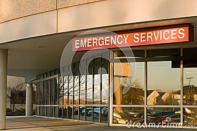 Hospital emergency room entrance Stock Photo