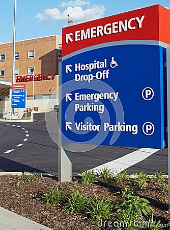 Hospital Emergency Room Sign Stock Photo