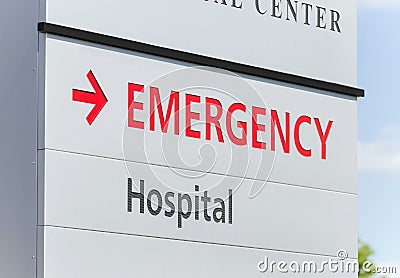 Hospital Emergency Sign Stock Photo