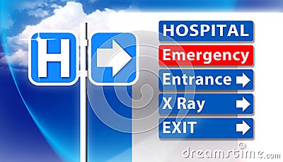 Hospital Emergency Sign Stock Photo