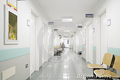 Hospital hallway Stock Photo