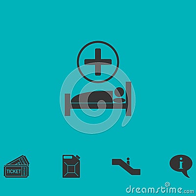 Hospital icon flat Vector Illustration