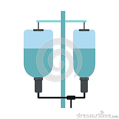 Hospital IV drip icon, flat style Vector Illustration