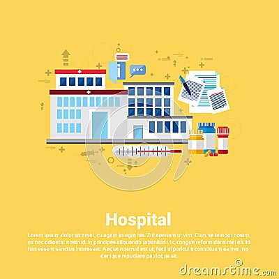 Hospital Medical Application Health Care Medicine Online Web Banner Vector Illustration