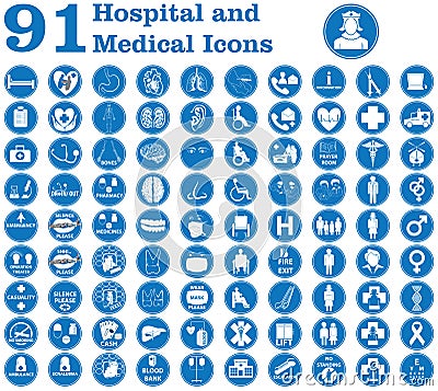 Hospital and medical icons Vector Illustration