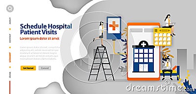 Hospital Patient Visits Schedule, hospital scheduling, hospital planning application .vector illustration concept can be use for l Vector Illustration