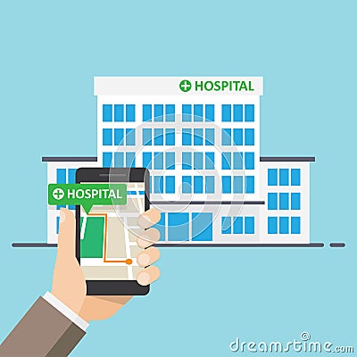 Hospital ,Pharmacy Pointer on Map Location Vector Illustration