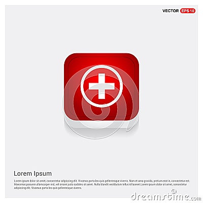 hospital plus sign button icon Vector Illustration