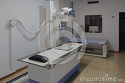 hospital radiology room. radiology equipment, mammography, densitometer, magnetic resonance and computerized axial tomography Stock Photo