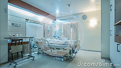 Hospital recovery patient single room Stock Photo