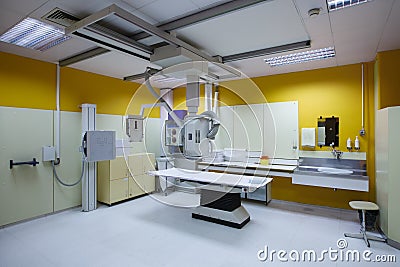 Hospital room with a classic x-ray system Stock Photo