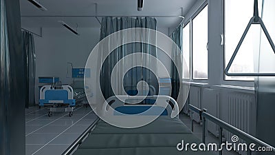 Hospital Room with Furniture in Daytime Stock Photo
