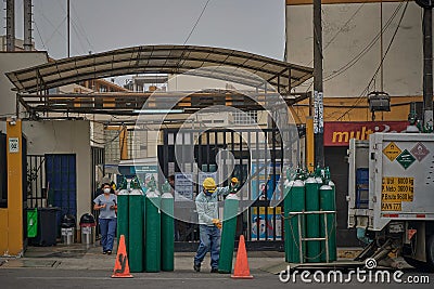 Hospital San Rosa Coronavirus Colapso falta de oxigeno Editorial Stock Photo