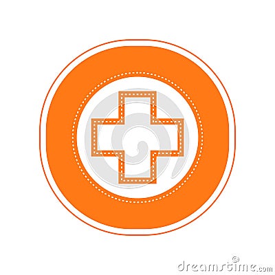 Hospital signal in a sticker Vector Illustration