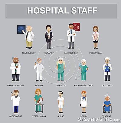 Hospital Staff Cartoon Characters Cartoon Vector Illustration Vector Illustration