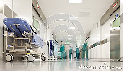 Hospital surgery corridor Stock Photo