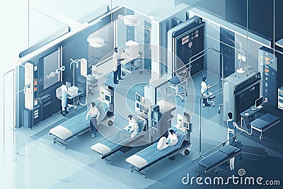 hospital, with team of doctors performing stem cell transplant Stock Photo