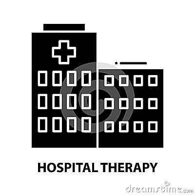 hospital therapy icon, black vector sign with editable strokes, concept illustration Cartoon Illustration