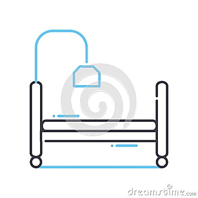 hospital threatment line icon, outline symbol, vector illustration, concept sign Vector Illustration