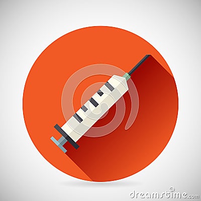 Hospital Treatment Symbol Medical Syringe Vector Illustration