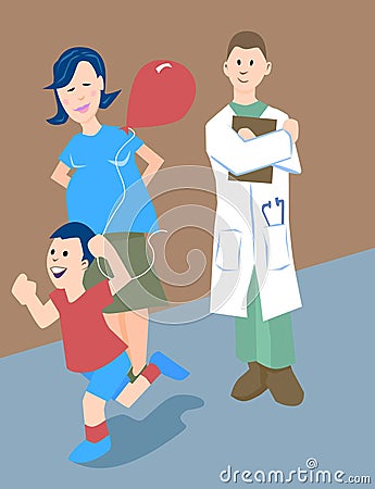 Hospital Visit Vector Illustration