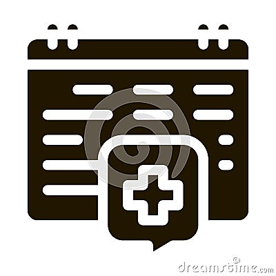 hospital visit calendar icon Vector Glyph Illustration Vector Illustration