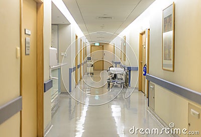 Hospital Ward Hallway Stock Photo