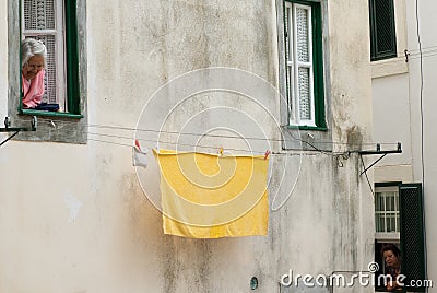 Hospitality and friendliness of people from lisbon Editorial Stock Photo