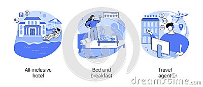 Hospitality resort abstract concept vector illustrations. Vector Illustration