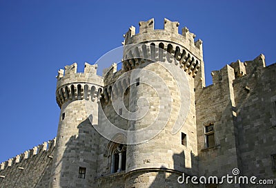 Hospitaller's Castle on Greek Island of Rhodes Stock Photo