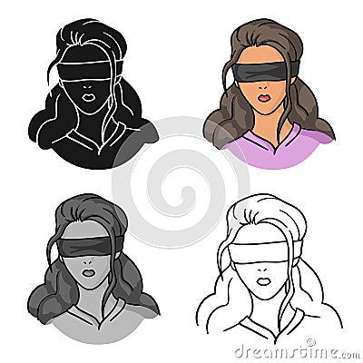 Hostage icon in cartoon style isolated on white background. Crime symbol stock vector illustration. Vector Illustration