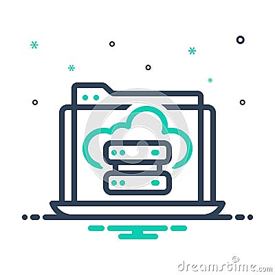 Mix icon for Hosted, cloud and wireless Vector Illustration