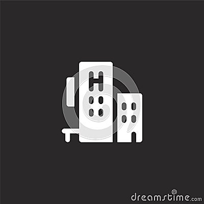 hostel icon. Filled hostel icon for website design and mobile, app development. hostel icon from filled city elements collection Vector Illustration