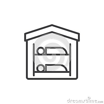 Hostel line icon Vector Illustration
