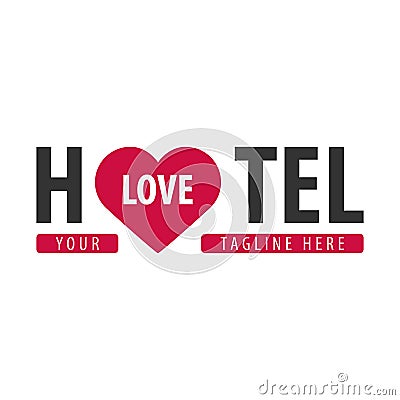 Hostel logo. Hotel logo. Travel rest place. Vector illustration. Cartoon Illustration