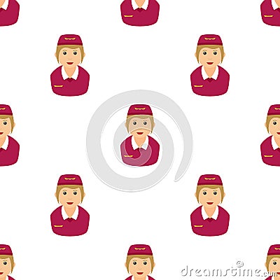 Hostess Avatar Flat Icon Seamless Pattern Vector Illustration