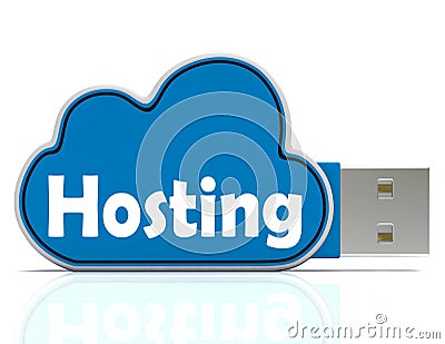 Hosting Memory Stick Means Host Website And Hosted By Stock Photo