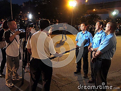 Hosting news at Tanjong Pagar KTM railway station Editorial Stock Photo