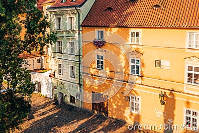 Hostorical buildings on Kampa Island, Mala Strana, Prague, Czech Republic Stock Photo