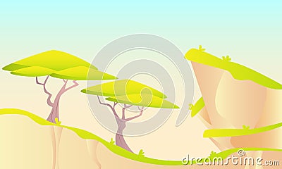 Hot African Landscape Vector Illustration