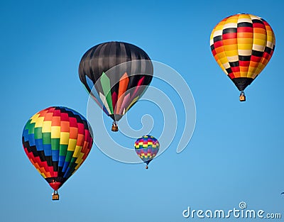 Hot air ballon festival summer blue sky Stock Photo